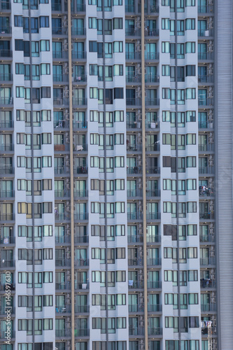 Windows of tall buildings.