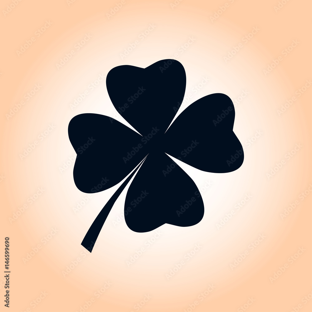 Leaf clover sign icon. Saint patrick symbol. Ecology concept. Flat design style. Leaf clover sign icon. Saint patrick symbol. Ecology concept. Flat design style.
