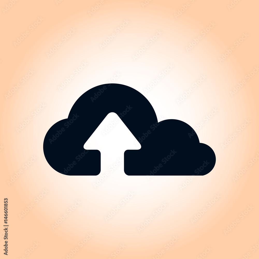 Upload from cloud icon. Upload button. Flat design style. Upload from cloud icon. Upload button. Flat design style.