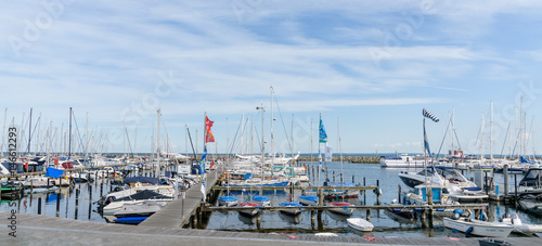 Ssailing yachts at a port of Baltic Sea. Northern Germany, coast of Baltic Sea photo