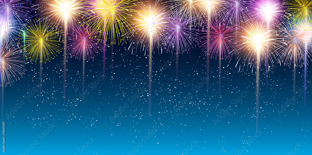 Obraz premium 花火 夏 風景 背景