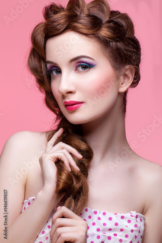 Beautiful girl with bright make-up