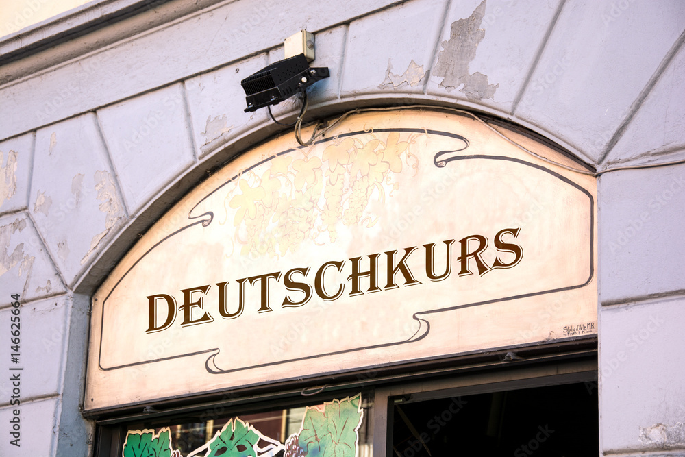 Fototapeta premium Schild 214 - Deutschkurs