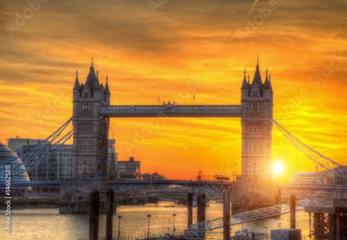London tower Bridge in sunset light