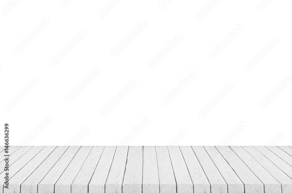 White wood on white background.