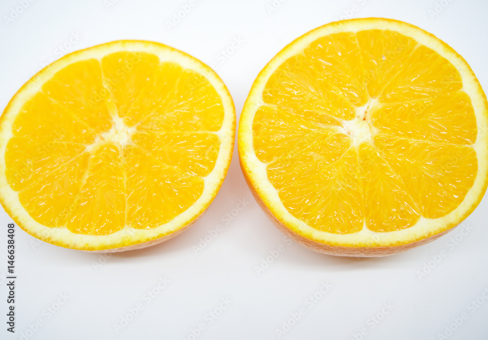 sliced orange on isolated background sliced orange on isolated background