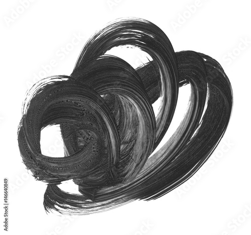 Brush stroke and texture. Smear brush on a white background.