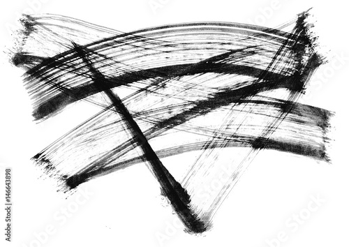 Brush stroke and texture. Smear brush on a white background.