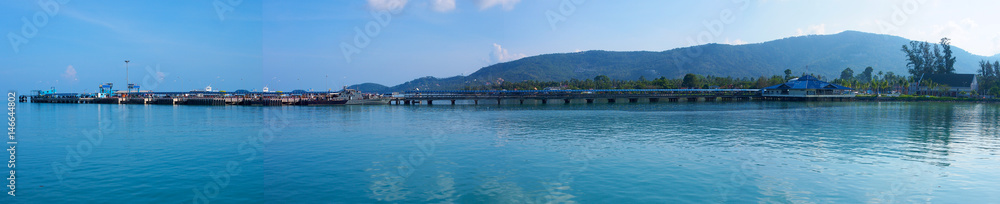 Panorama of Ko Samui port.Thailand