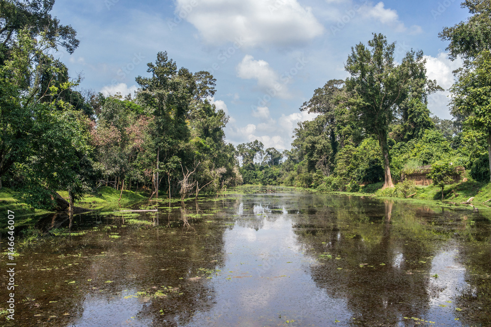 Moat near Preah Khan temple, Angkor, Cambodia Moat near Preah Khan temple, Angkor, Cambodia