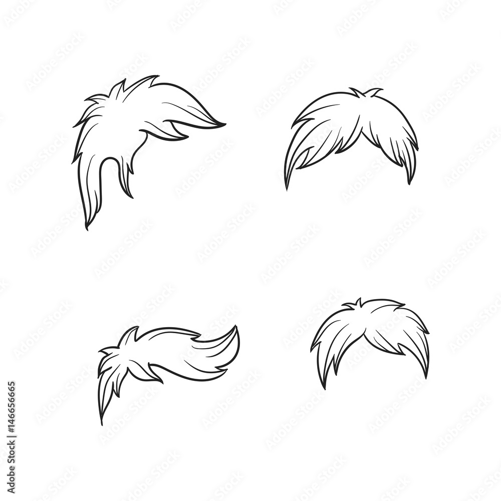 Obraz premium hair people template outline