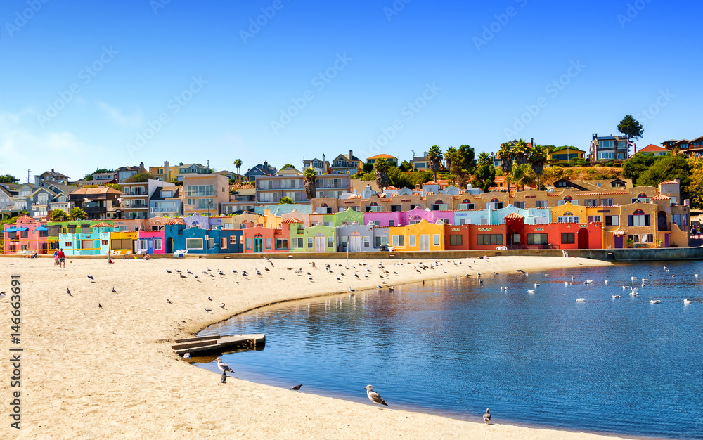 Colorful residential neighborhood in Capitola, California