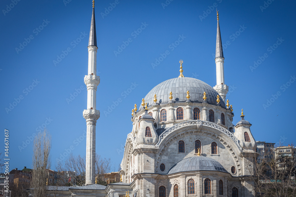 Beautiful Nusretiye Mosque, Nusretiye Camii next to Istanbul Modern Gallery, at Kılıçali Paşa Mahallesi, Beyoglu, Istanbul Turkey