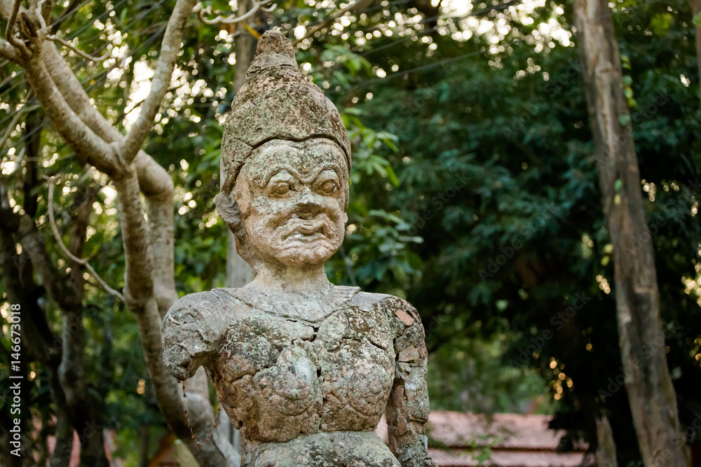 Demon sculptures in Wat Udong