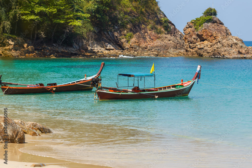 Boats on the beach, Phuket, Thailand