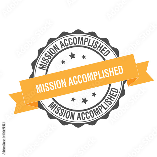 Mission accomplished stamp illustration