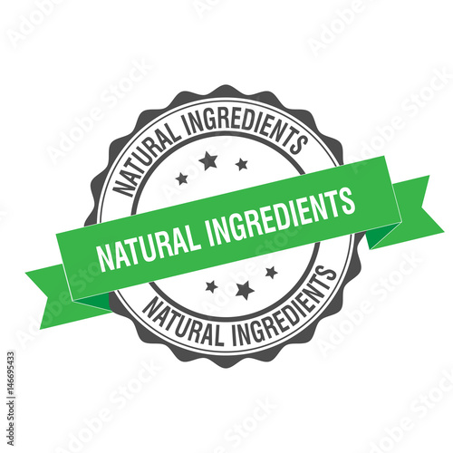 Natural ingredients stamp illustration