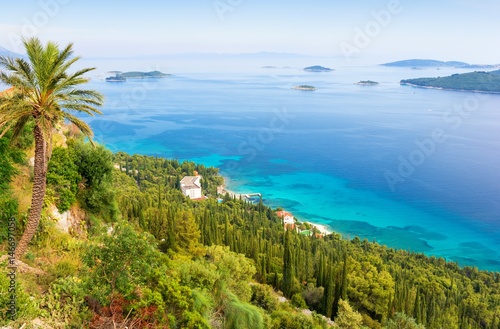 amazing view on adriatic sea and small islands from Peljesac peninsula, Dalmatia, Croatia