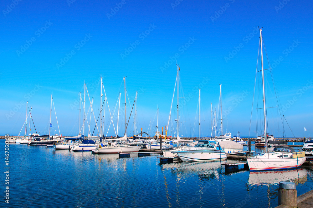 Yachts and Boats on the Dock
