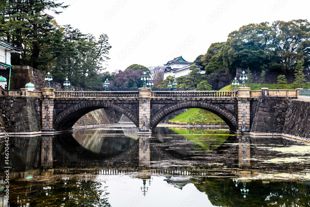 Tokyo Imperial palace stone bridge | Asian travel in Japan on March 31, 2017 Tokyo Imperial palace stone bridge | Asian travel in Japan on March 31, 2017