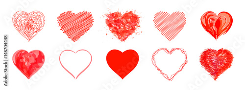 The drawn  hearts  for  Mother's Day, Valentine's Day or weddings