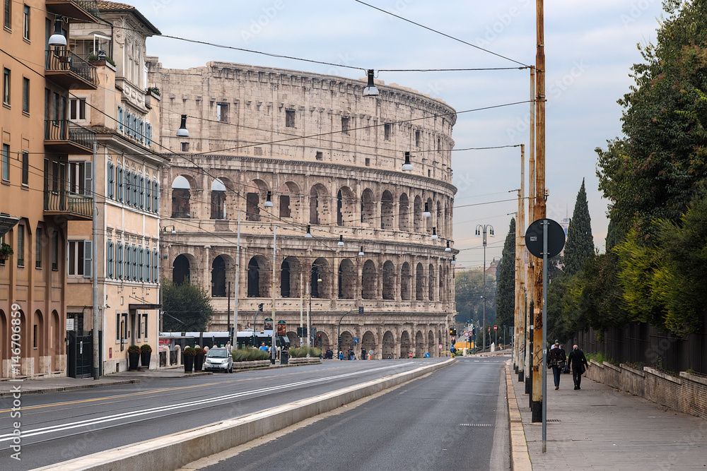 Rome, Italy. City landscape with the Colosseum