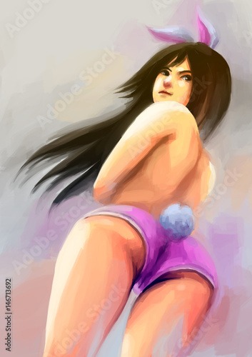 woman painting bikini