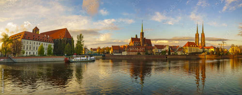 Wroclaw, Poland- Panorama of the historic and historic part of the old town 
