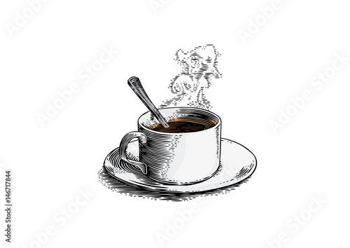 Cup of coffee with smoke