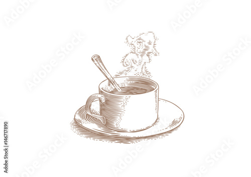 Cup of coffee with smoke