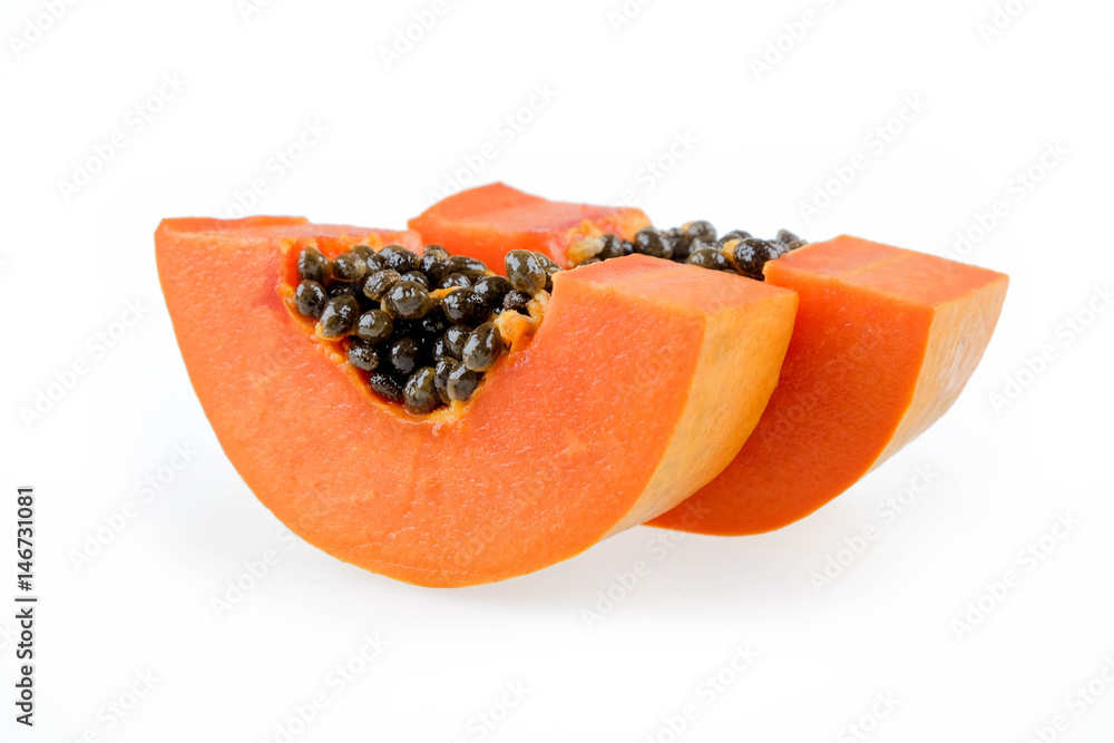 ripe papaya isolated on the white background. ripe papaya isolated on the white background.