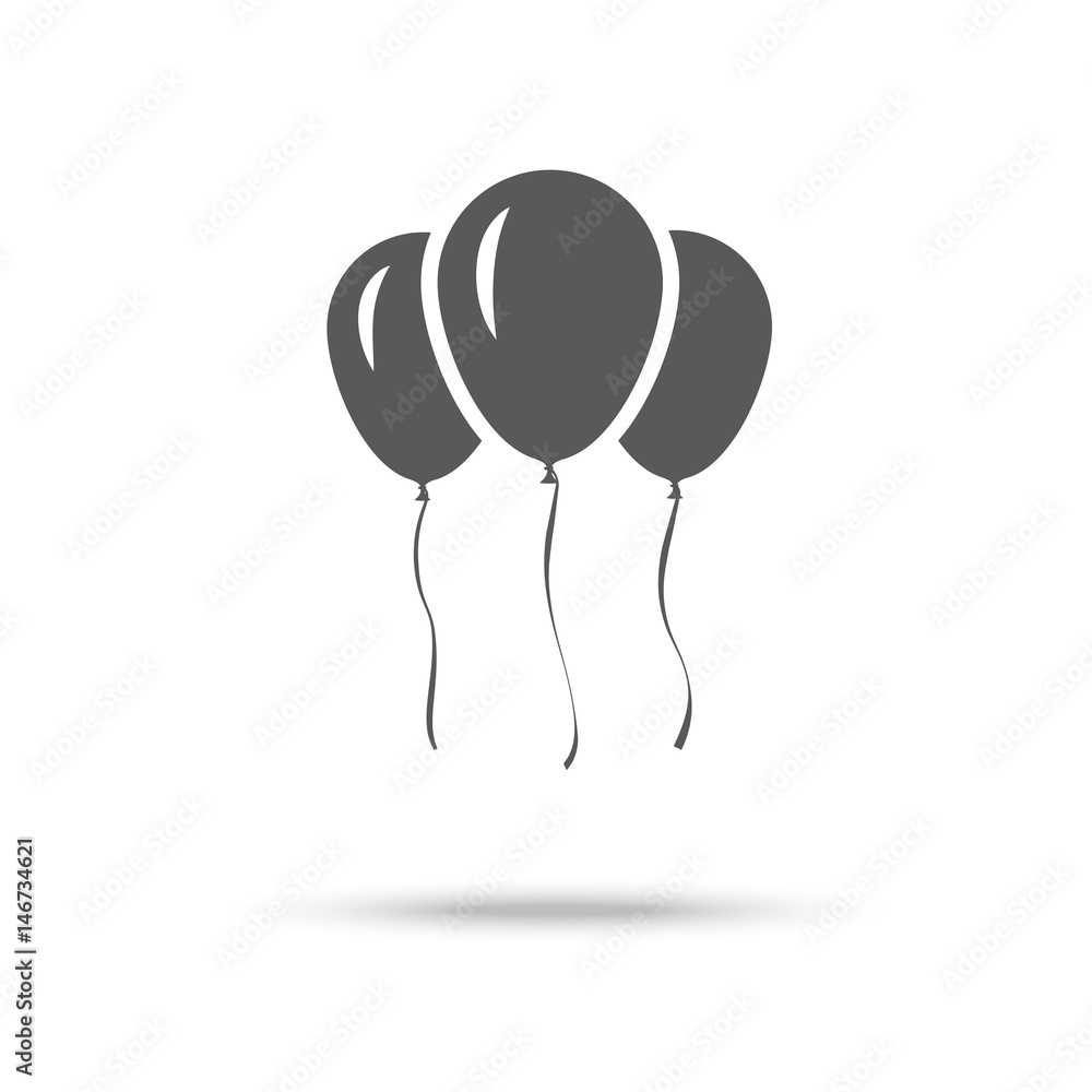Inflatable balloons icon isolated on white background Inflatable balloons icon isolated on white background