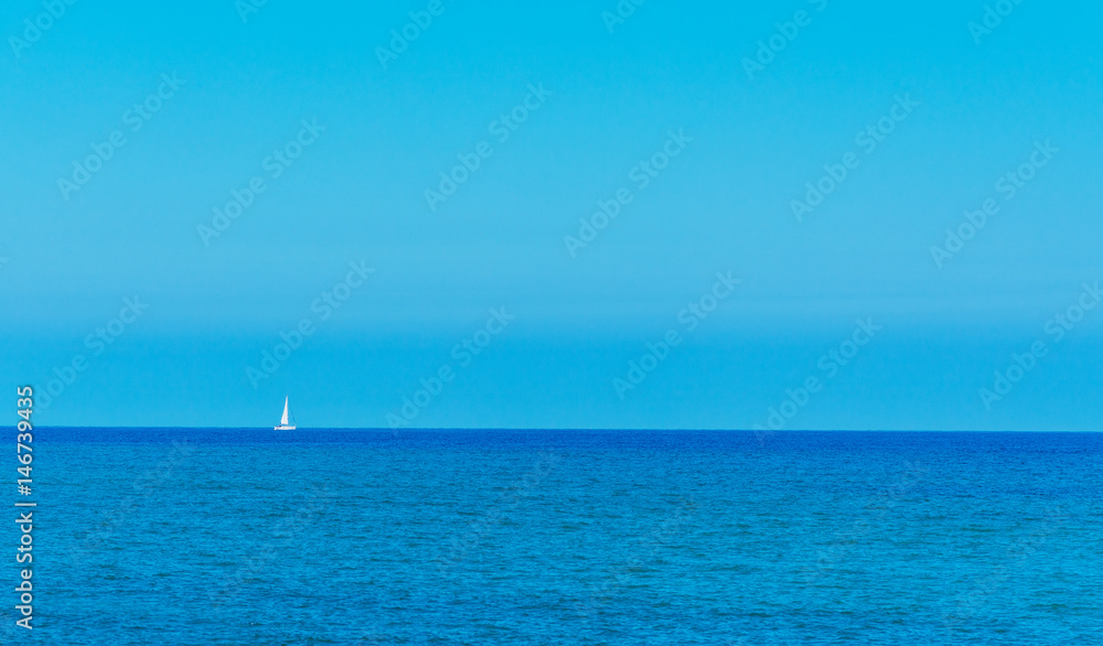 Boat alone in the sea