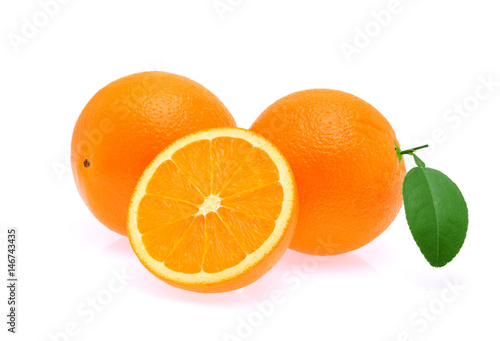 fresh orange isolated on white background