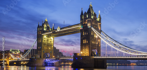 Famous Tower Bridge in the evening