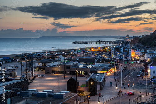 Looking across the Old Town of Hastings in Sussex on the south coast of England photo
