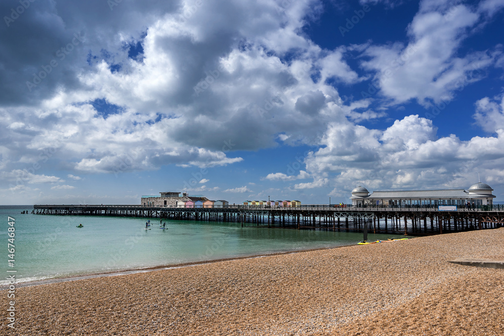 Hastings pier in Sussex on the south coast of England