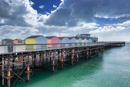 Hastings pier in Sussex on the south coast of England photo