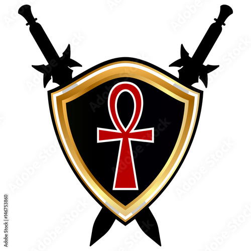 Templar Shield  vector icon.
