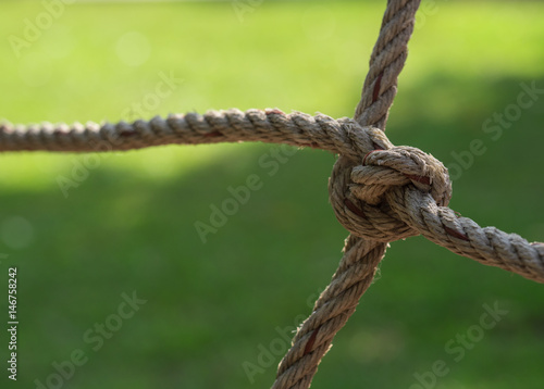 rope tied with green background