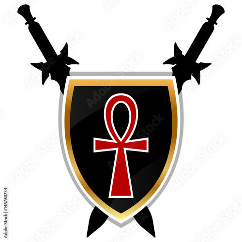 Templar Shield  vector icon.