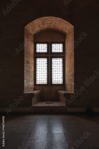 Fotografija Closed window with stained glass in the Papal palace in Avignon