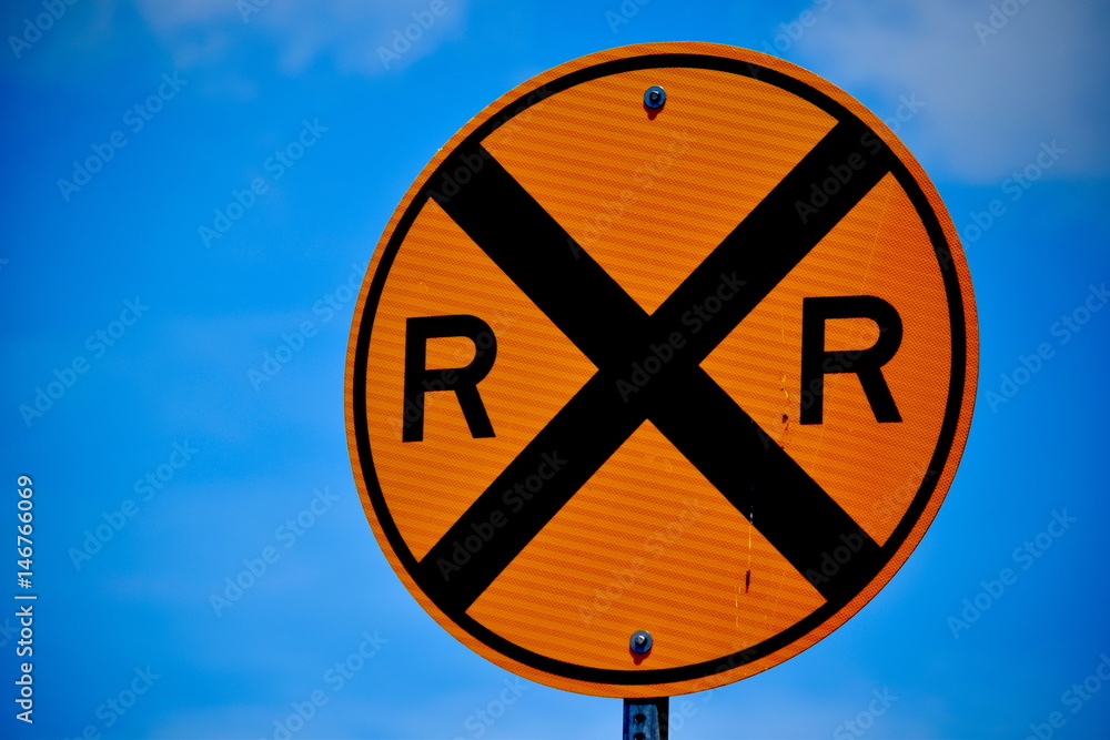 Fototapeta premium Railroad Crossing Sign