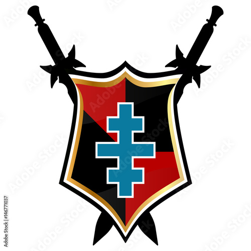 Templar Shield  vector icon.