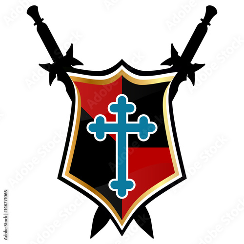 Templar Shield  vector icon.