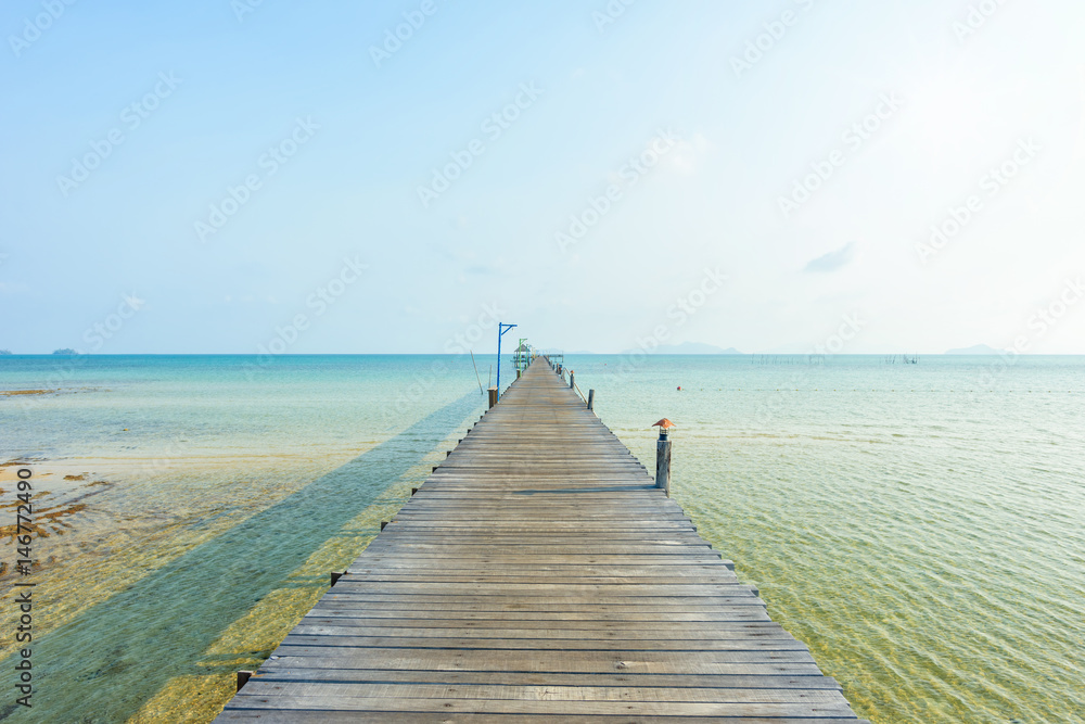 Wooden bridge over the sea