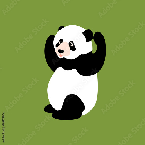 Fototapeta Naklejka Na Ścianę i Meble -  Panda vector illustration style Flat