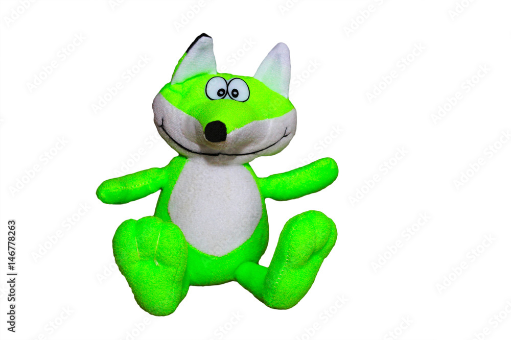 Color fox soft toy isolated