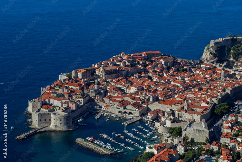 Croatia, Dubrovnik old town from the height of the bird's flight