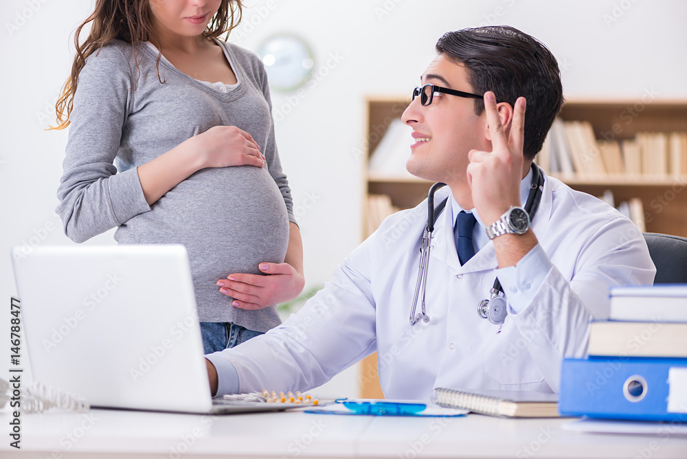 Pregnant woman visiting doctor for consultation Pregnant woman visiting doctor for consultation